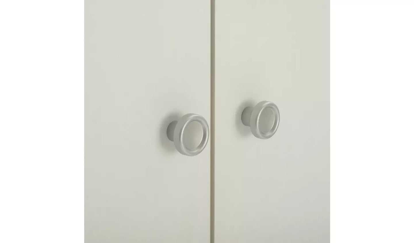 Seville 2 Door Open Shelf Wardrobe - White